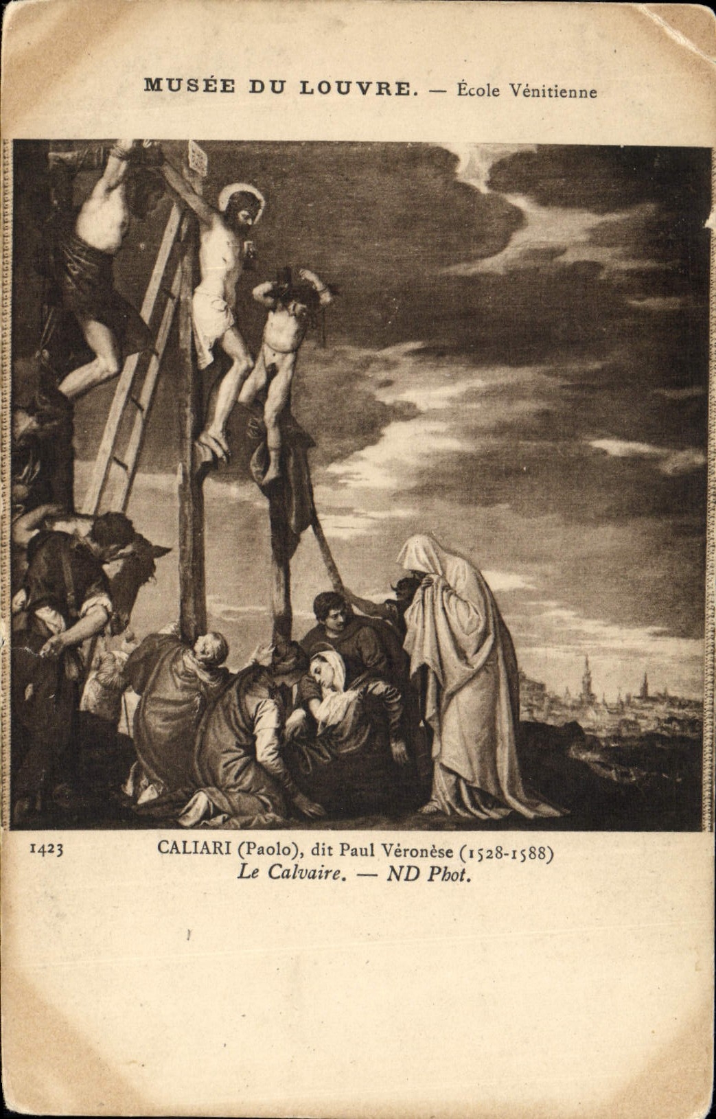 VINTAGE POSTCARD Caliari Says Paul Veronese the Musee martyrdom of Louvree Paris