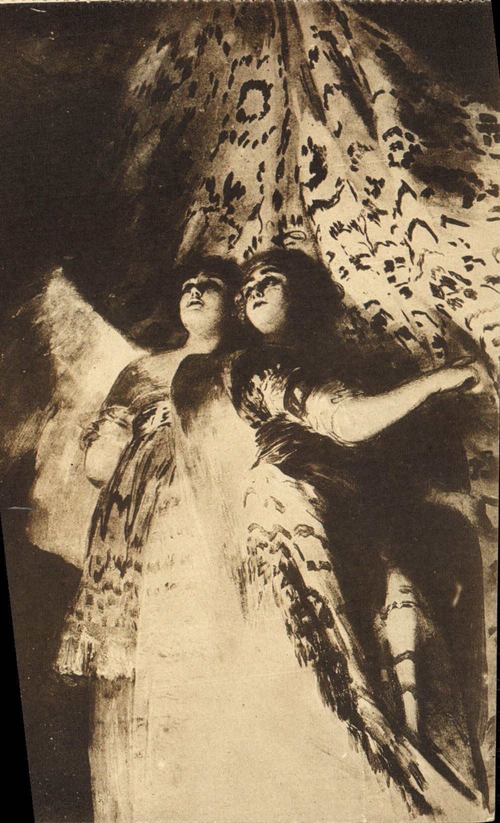 VINTAGE POSTCARD Goya Grupo De Arcangeles