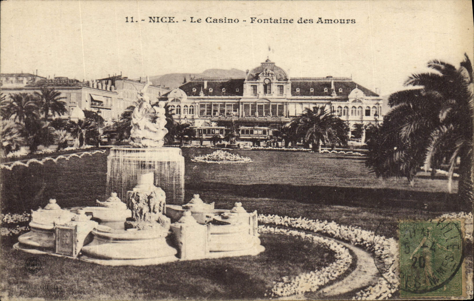CPA Nice Le Casino Fontaine Des Amours