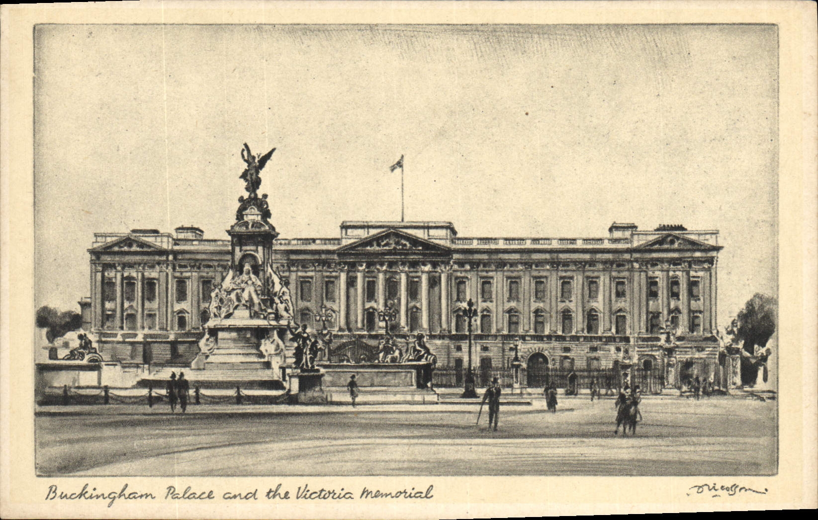 CPA Buckingham Palace and the Victori memorial London 