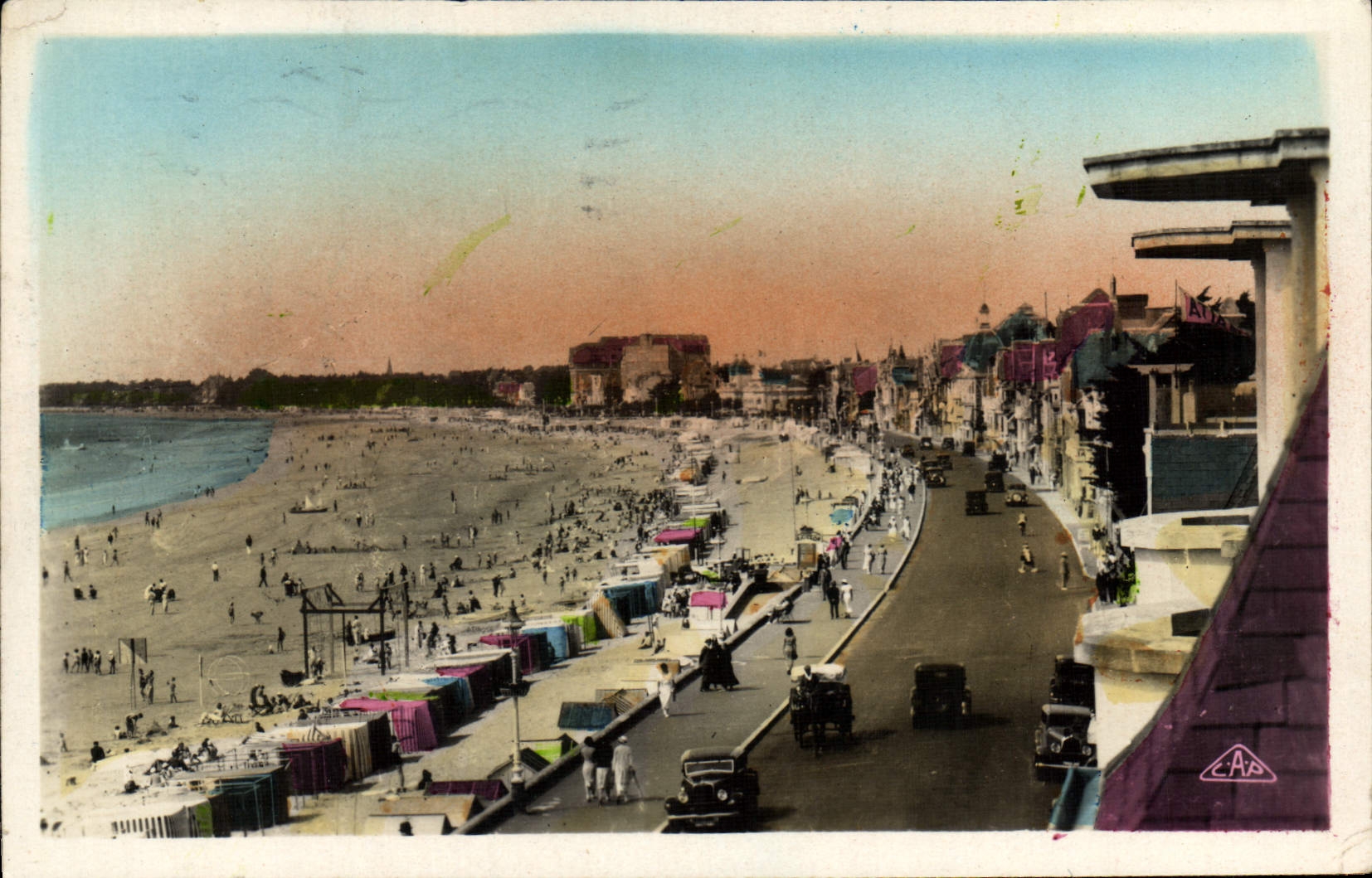 VINTAGE POSTCARD La Baule Boulevard of the Ocean Seen Towards the casinos