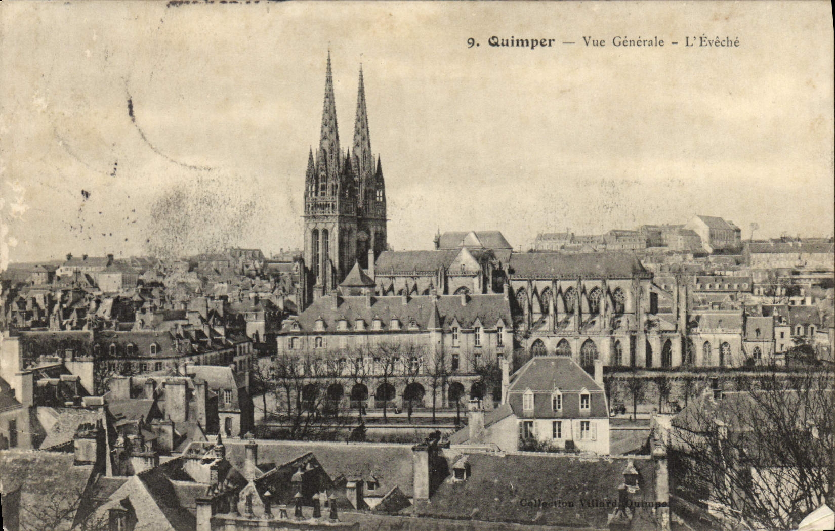 VINTAGE POSTCARD Quimper View the eveche