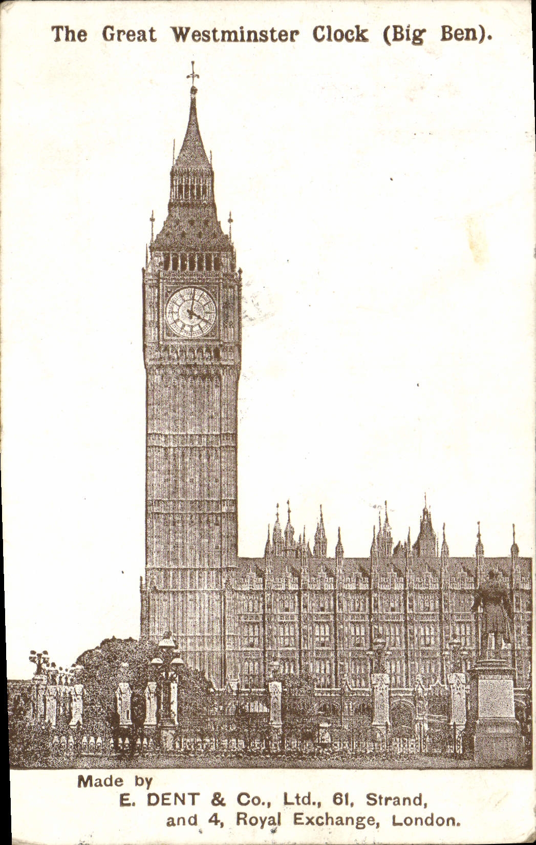 CPA London The Great Westminster clock Big Ben 