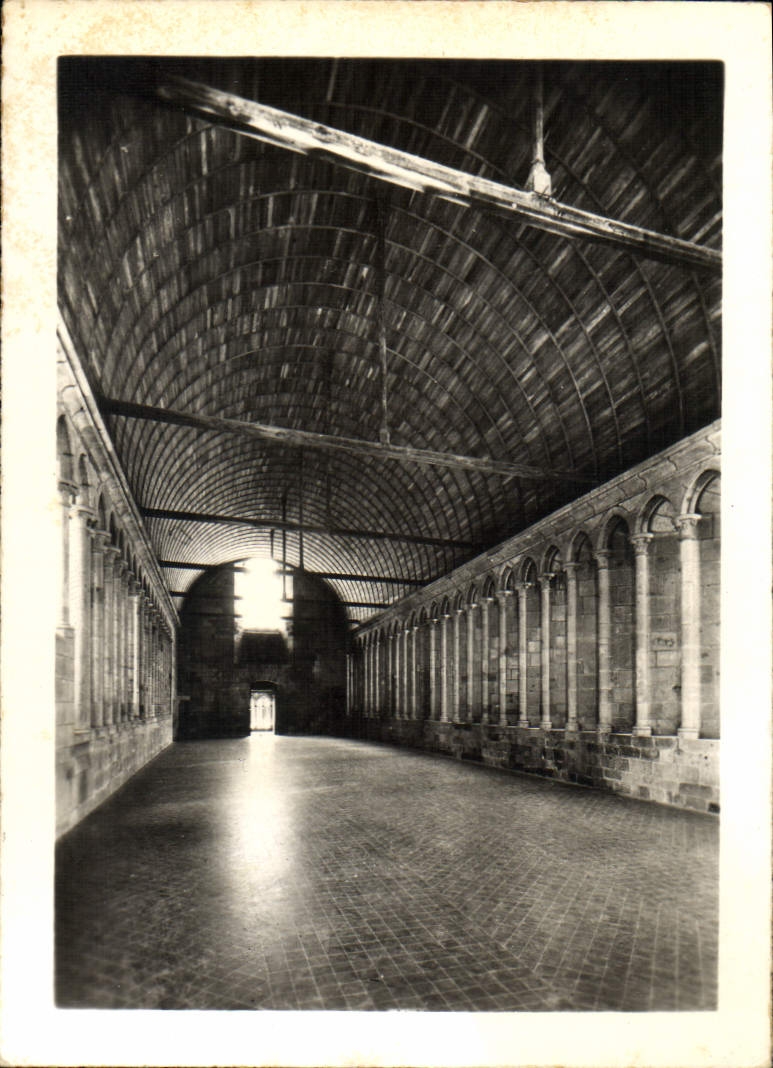 MODERN CARD Abbey Of Mont Saint Michel the referectoire