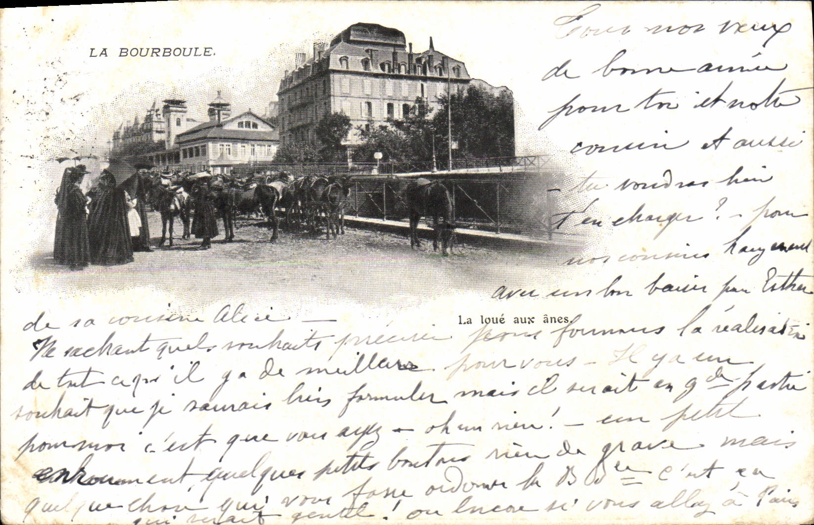 VINTAGE POSTCARD Bourboule Asses Mules