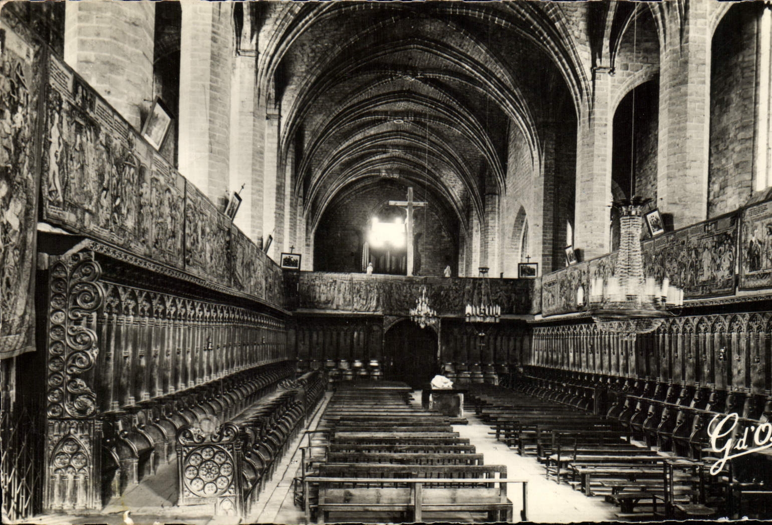 MODERN CARD the Chair God Abbey Saint Robert Abbey church Stalls and tapestries