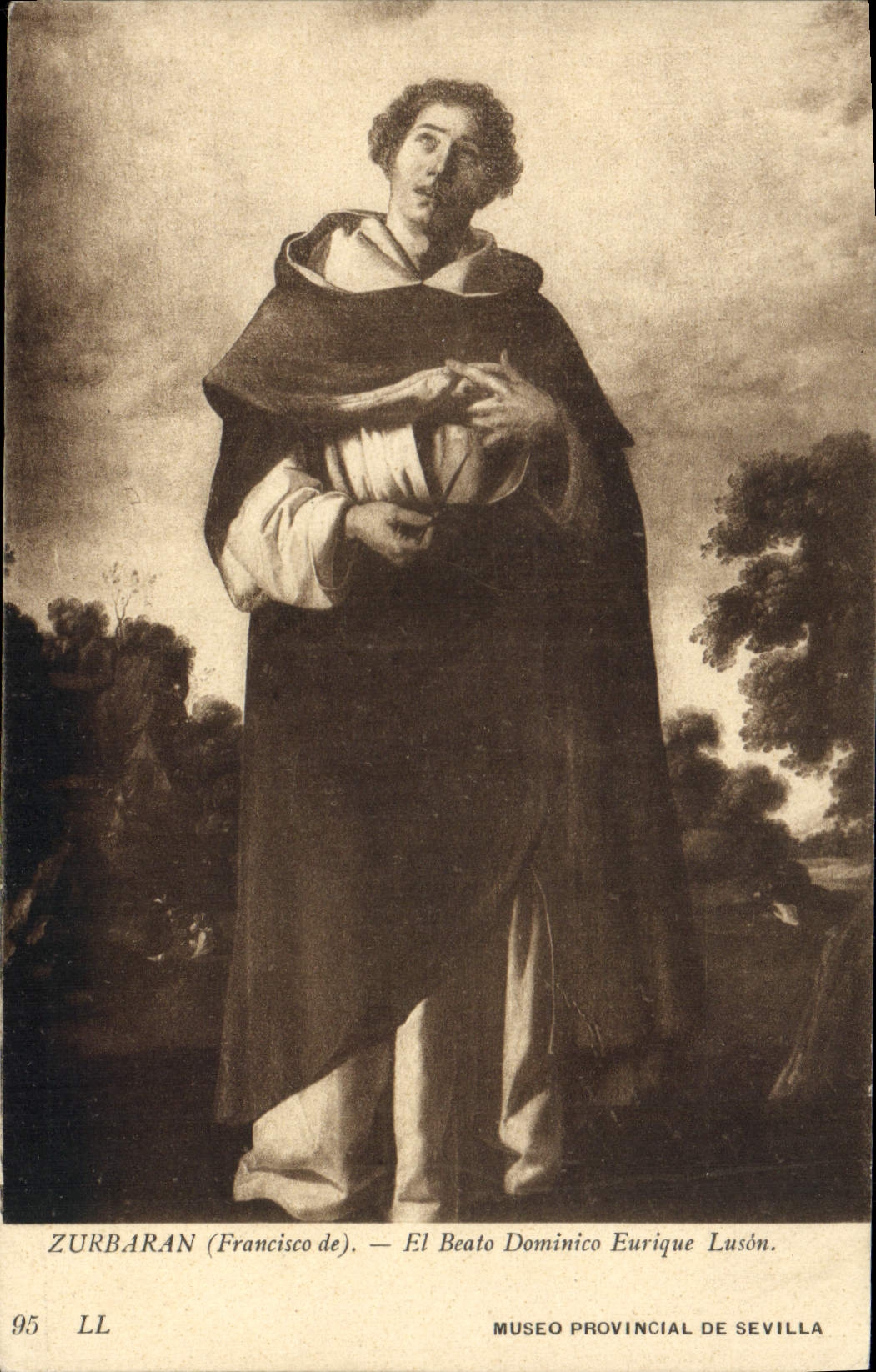 VINTAGE POSTCARD Zurbaran El Beato Dominico Eurique Luson Sevilla