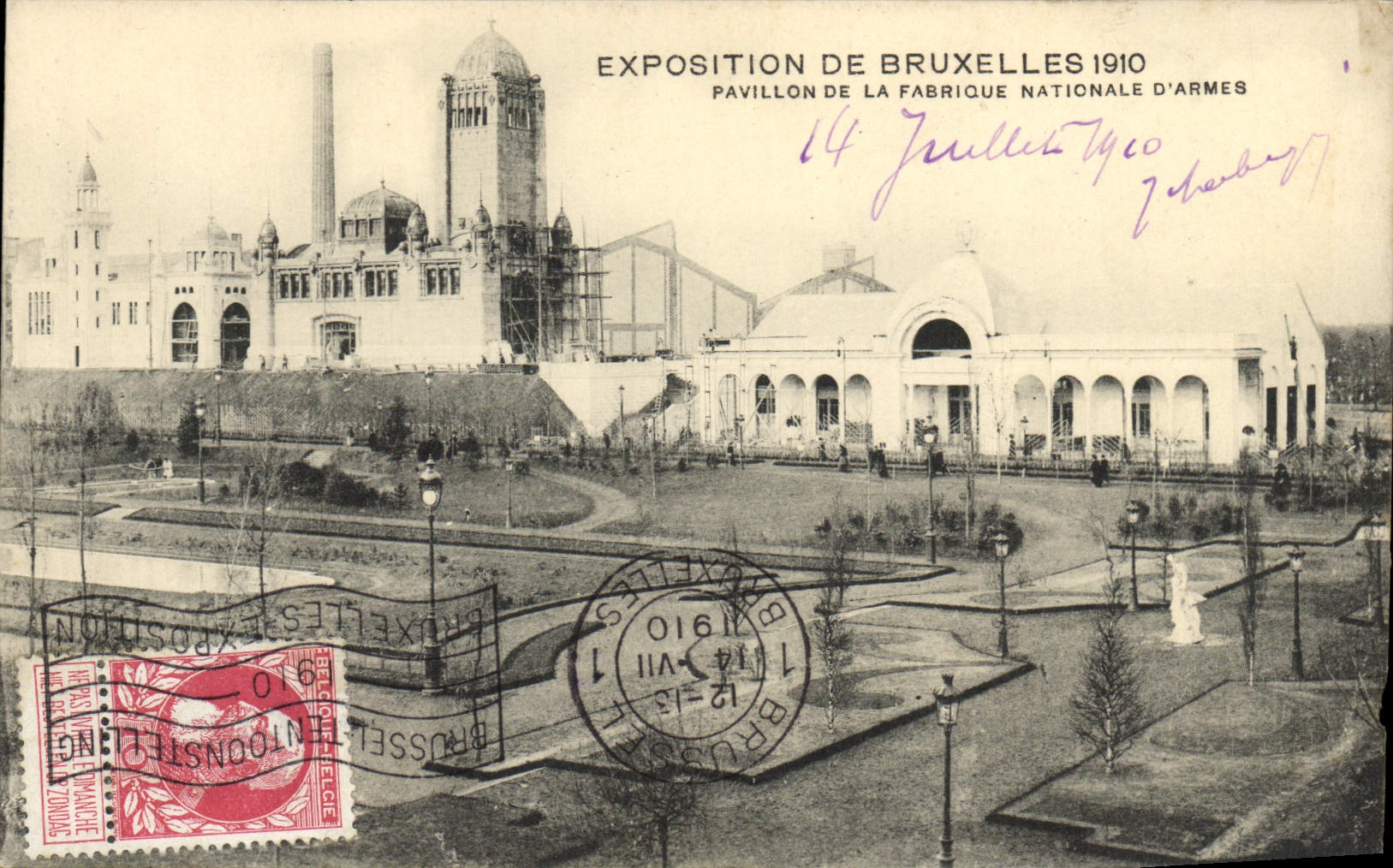 CPA Exposition De Bruxelles 1910 Pavillon de la fabrique nationale d'armes 
