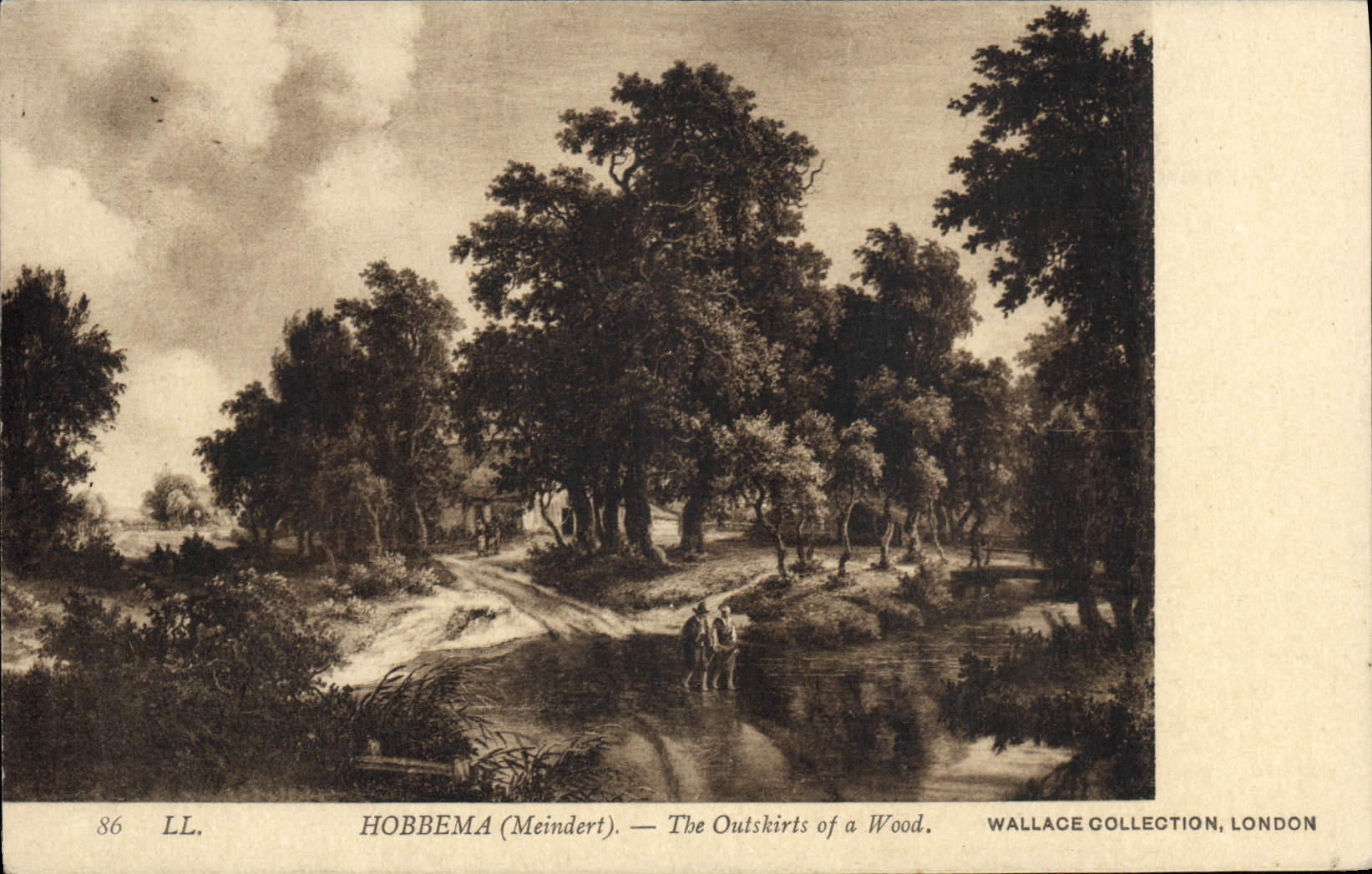 VINTAGE POSTCARD Hobbema The Outskirts off has Wood Wallace Collection London