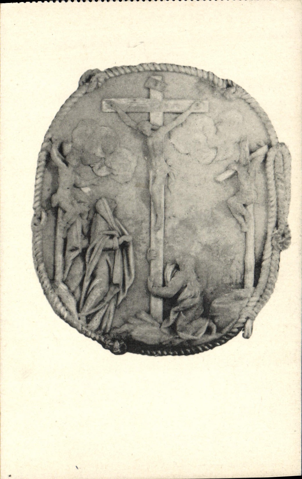 VINTAGE POSTCARD viola relieve Calvario in alabastro Cadiz Convento de Capuchinos