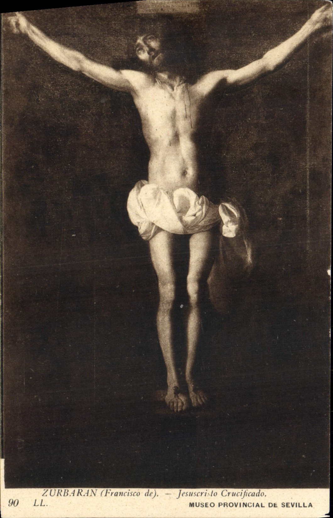 VINTAGE POSTCARD Zurbaran Jesuscristo Crucificado Sevilla