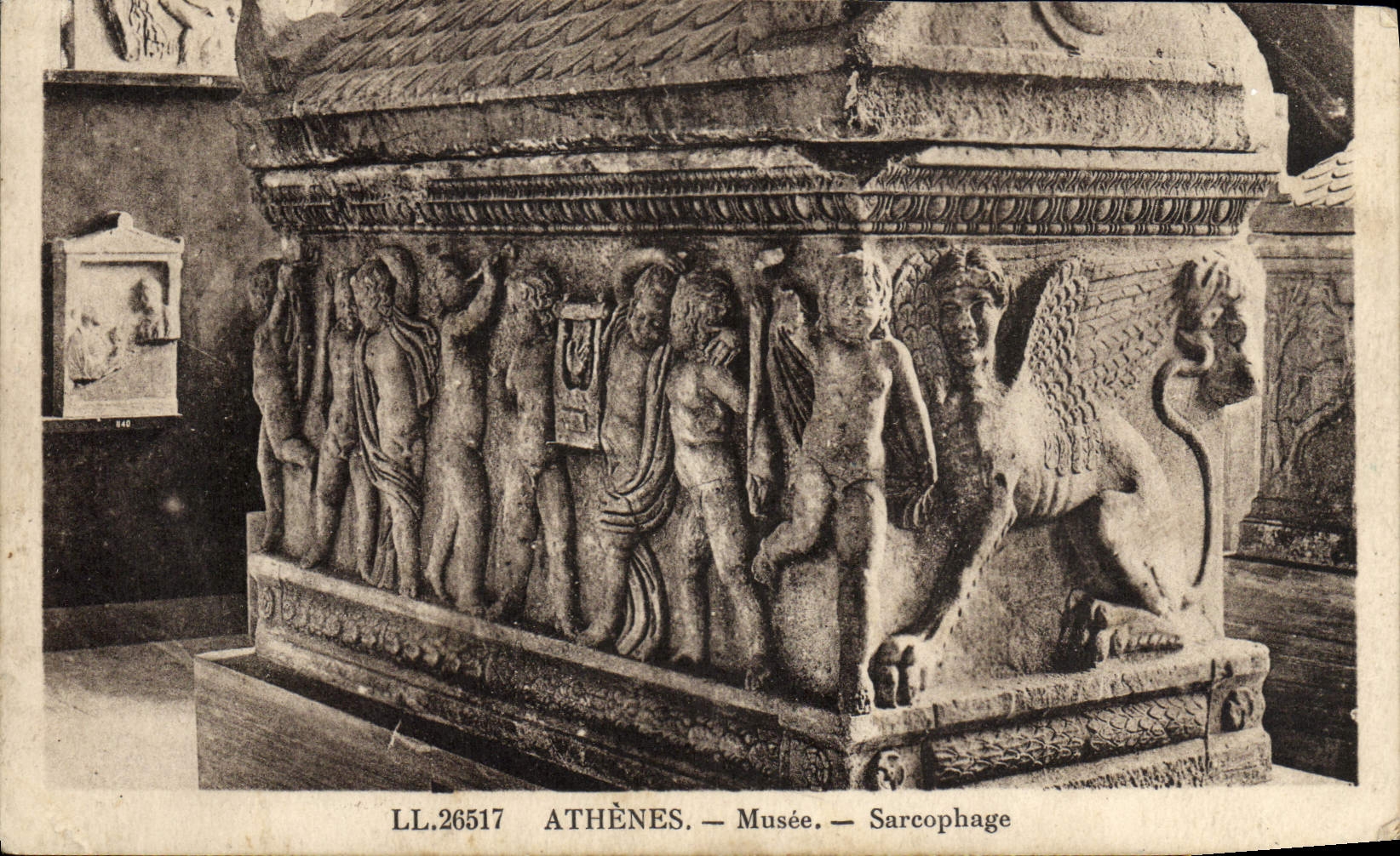 CPA Athenes Musee Sarcophage