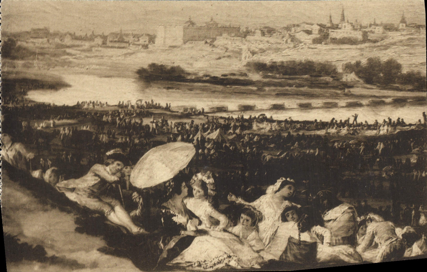 VINTAGE POSTCARD Pradera De San Isidro Goya Museo Del Prado