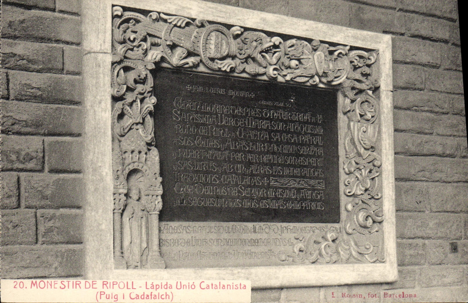 CPA Monestir De Ripoll Lapida Unio Catalanista