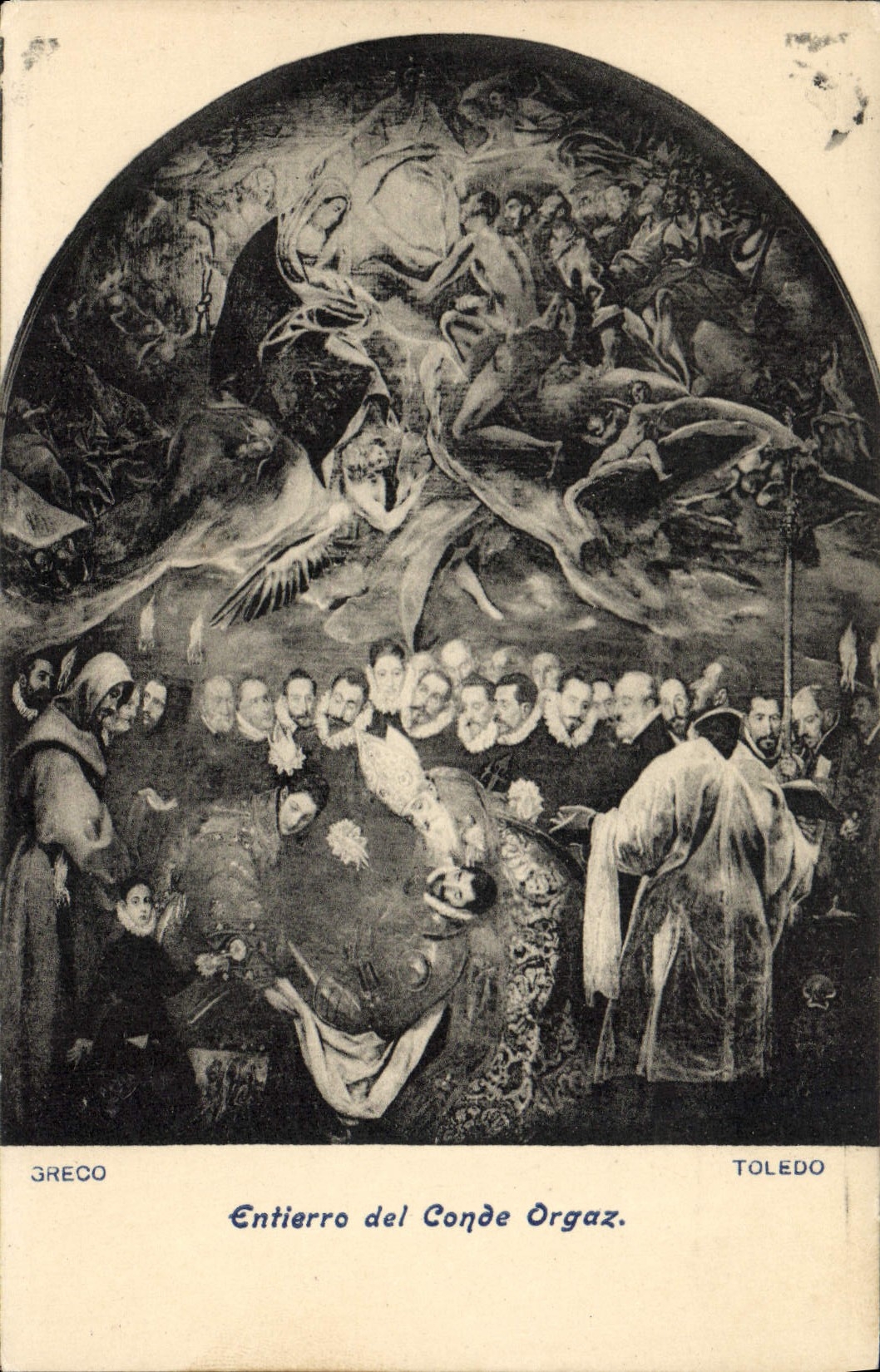 VINTAGE POSTCARD Entierro LED Cop Orgaz Greco Toledo