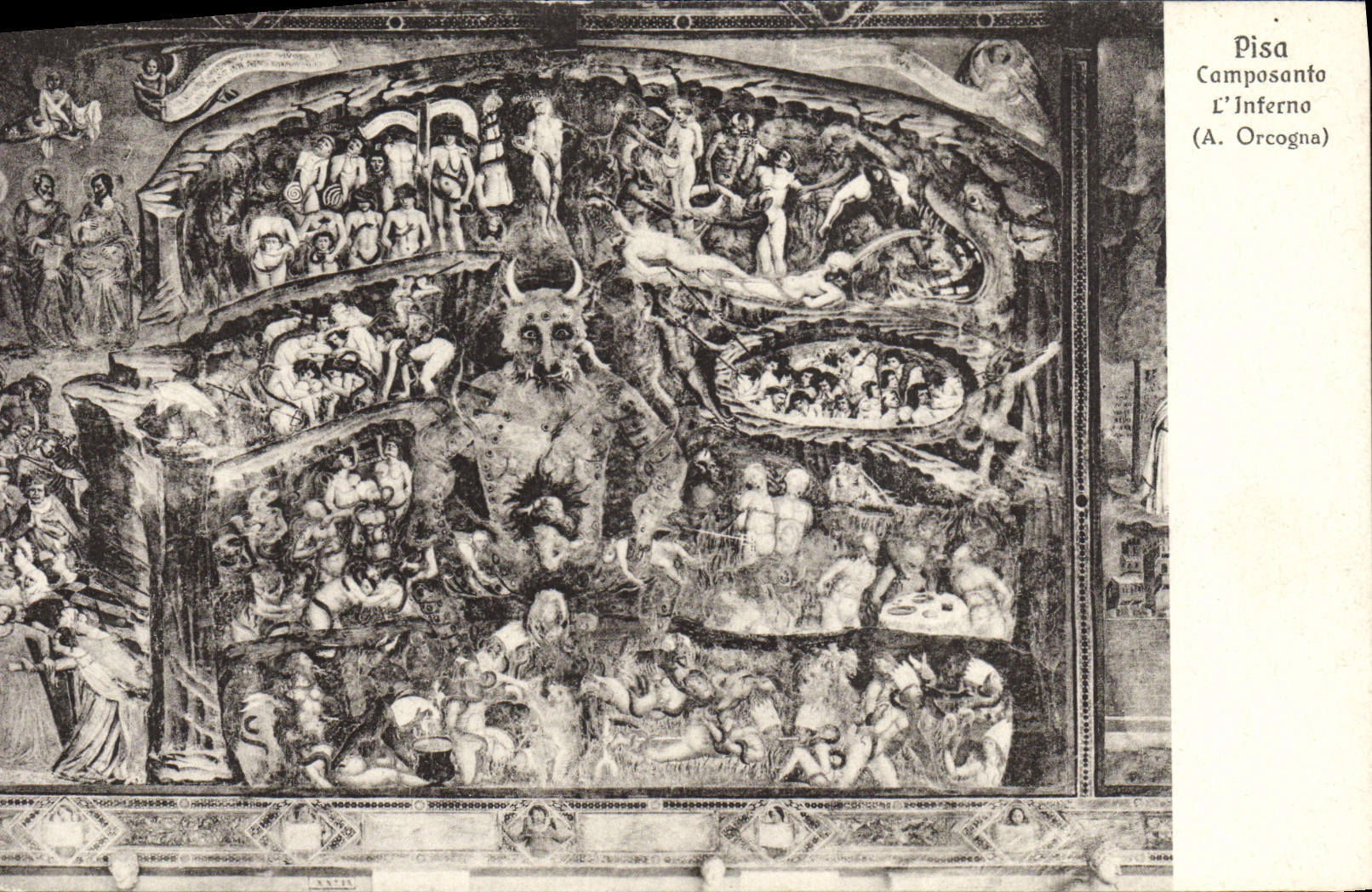 VINTAGE POSTCARD Camposanto Inferno Orcogna Diable Rammed
