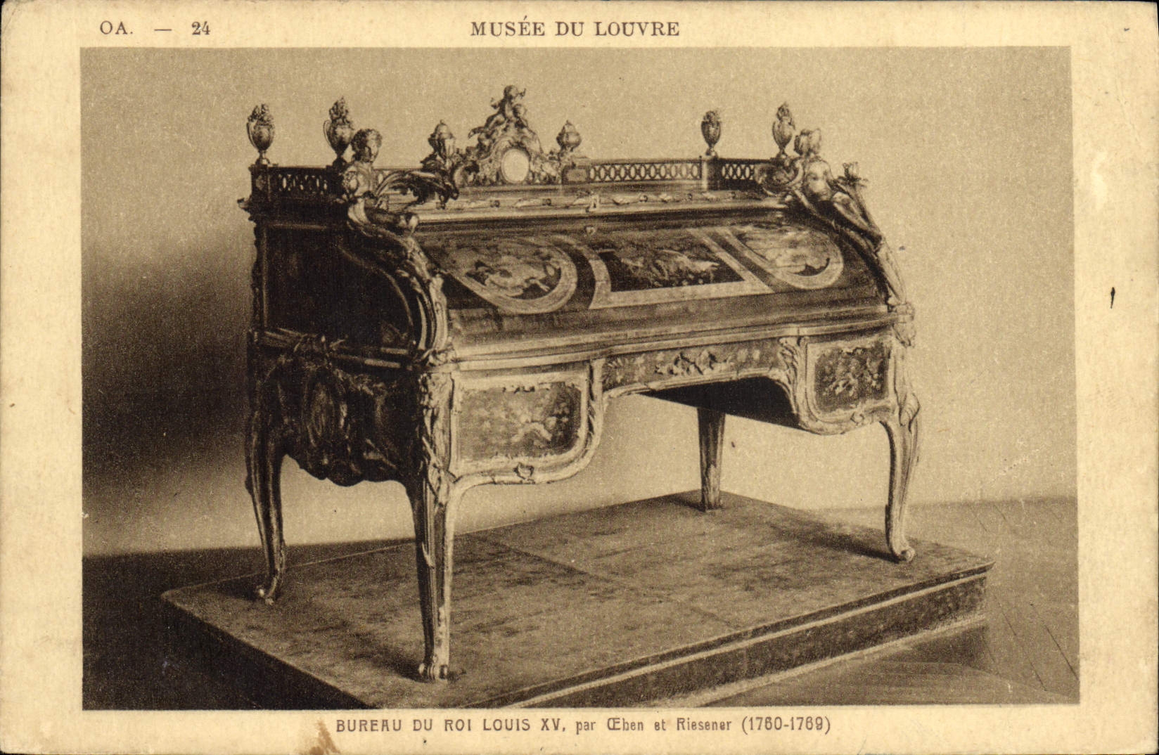 Museo de la POSTAL de la VENDIMIA de la oficina de la lumbrera de rey Louis XV Riesener