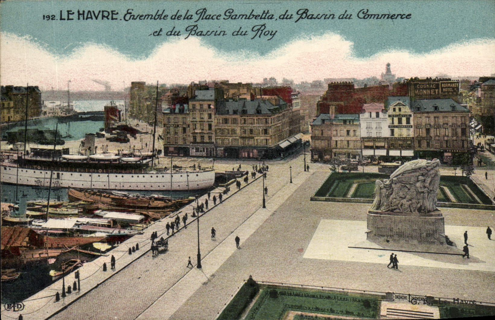 VINTAGE POSTCARD Le Havre Together Of the Pambetta Place Of the Basin Commercial And Basin Of Roy Boat