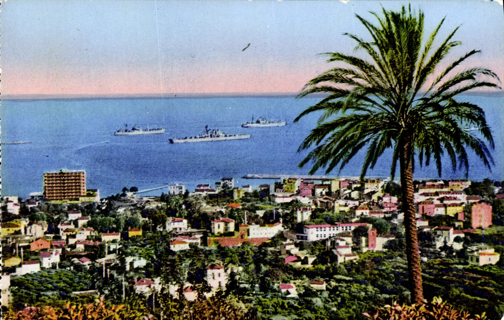 General visto golfo de Juan de la POSTAL de la VENDIMIA los barcos de la escuadrilla