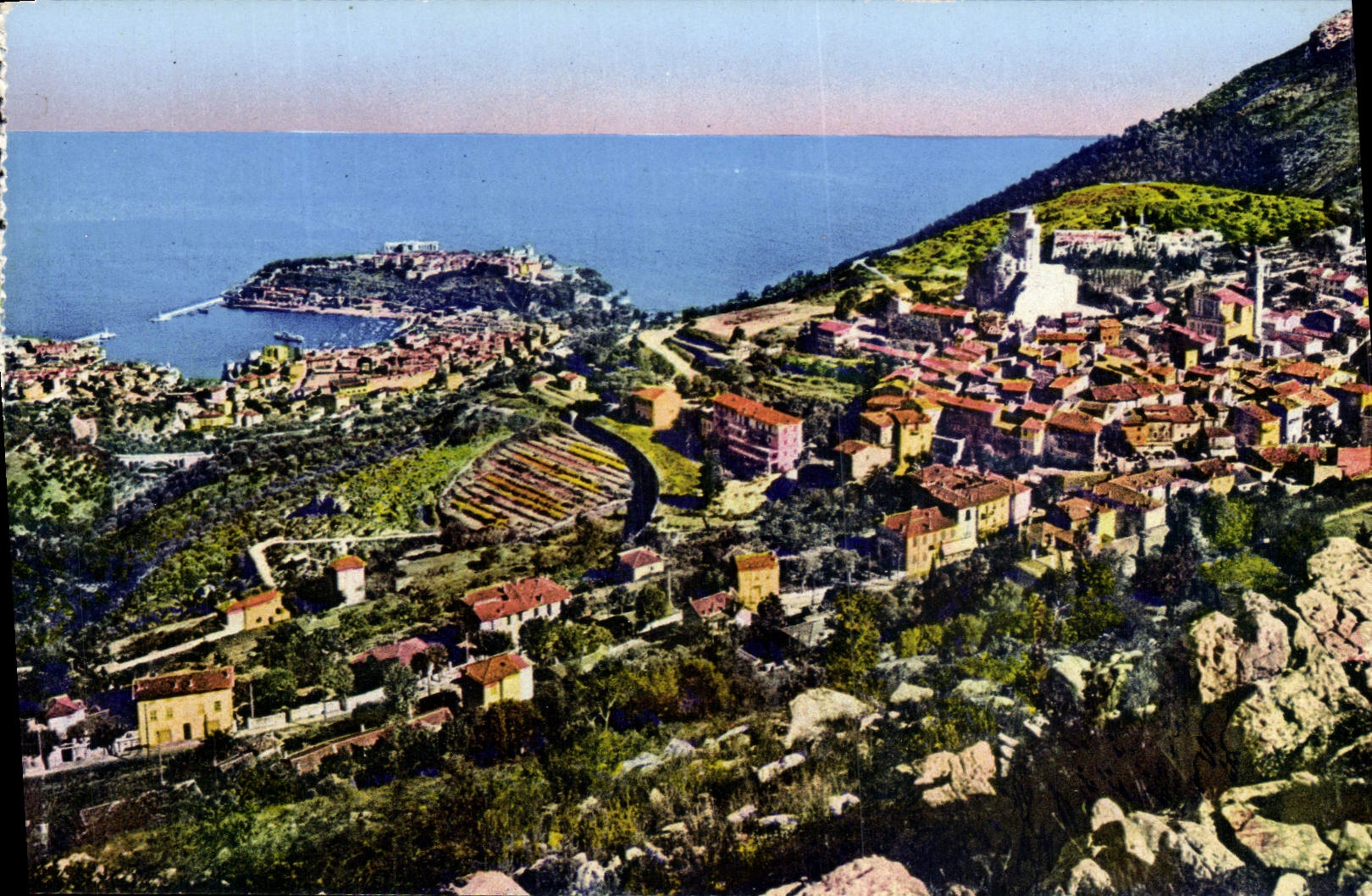 CPA La Turbie Et La Principaute De Monaco