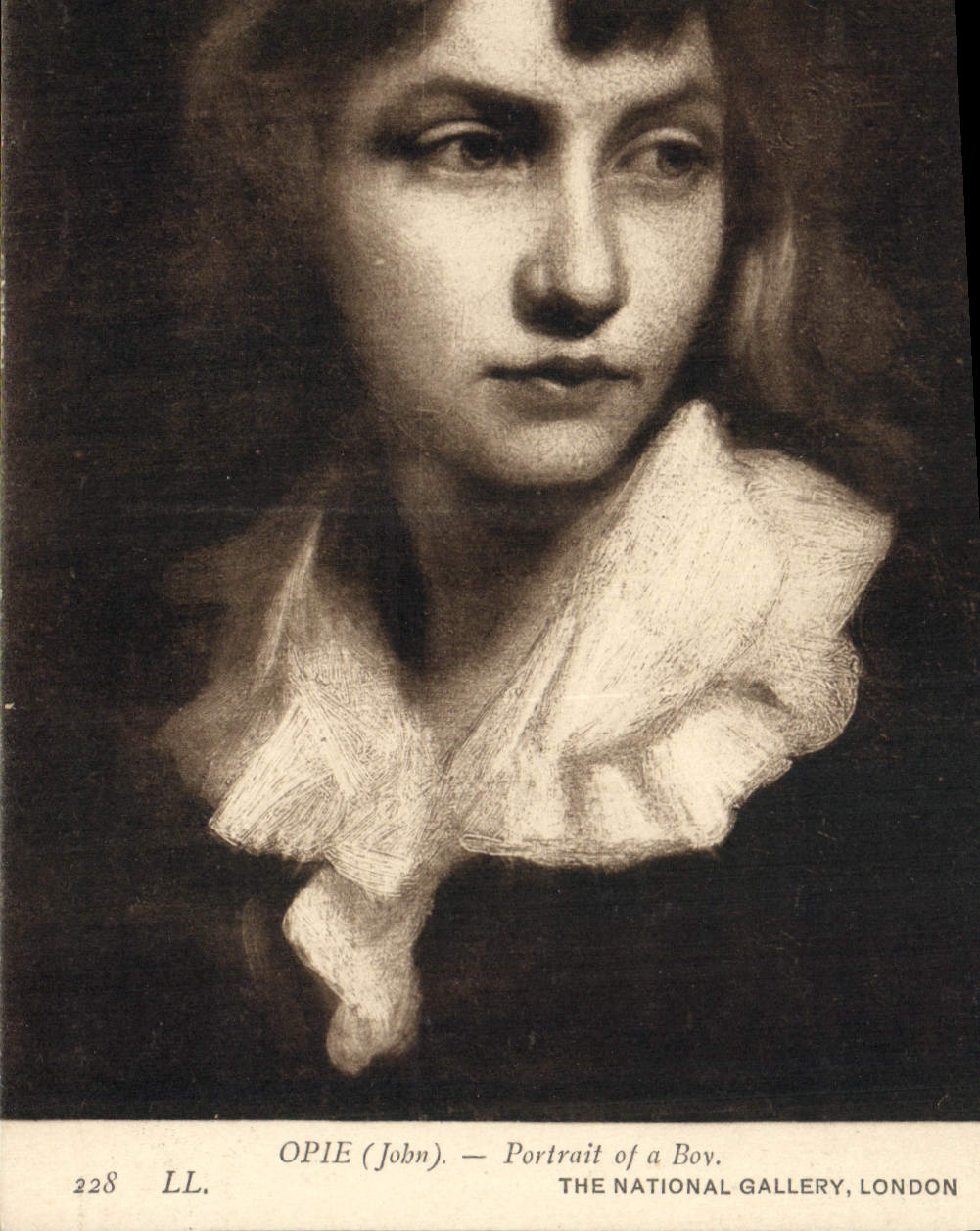 VINTAGE POSTCARD Opie Portrait Off has Servant boy The London National Gallery