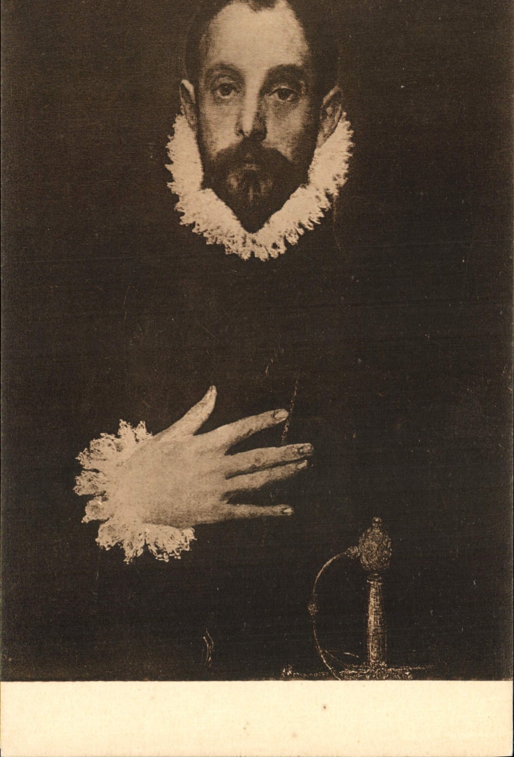 VINTAGE POSTCARD Retrato Museo Del Prado Greco