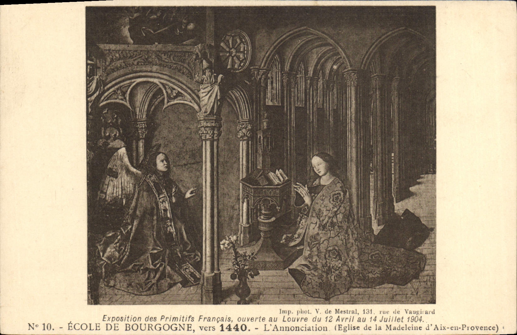 VINTAGE POSTCARD School De Bourgone the Annunciation Church of the Madeleine of Aix in Provence