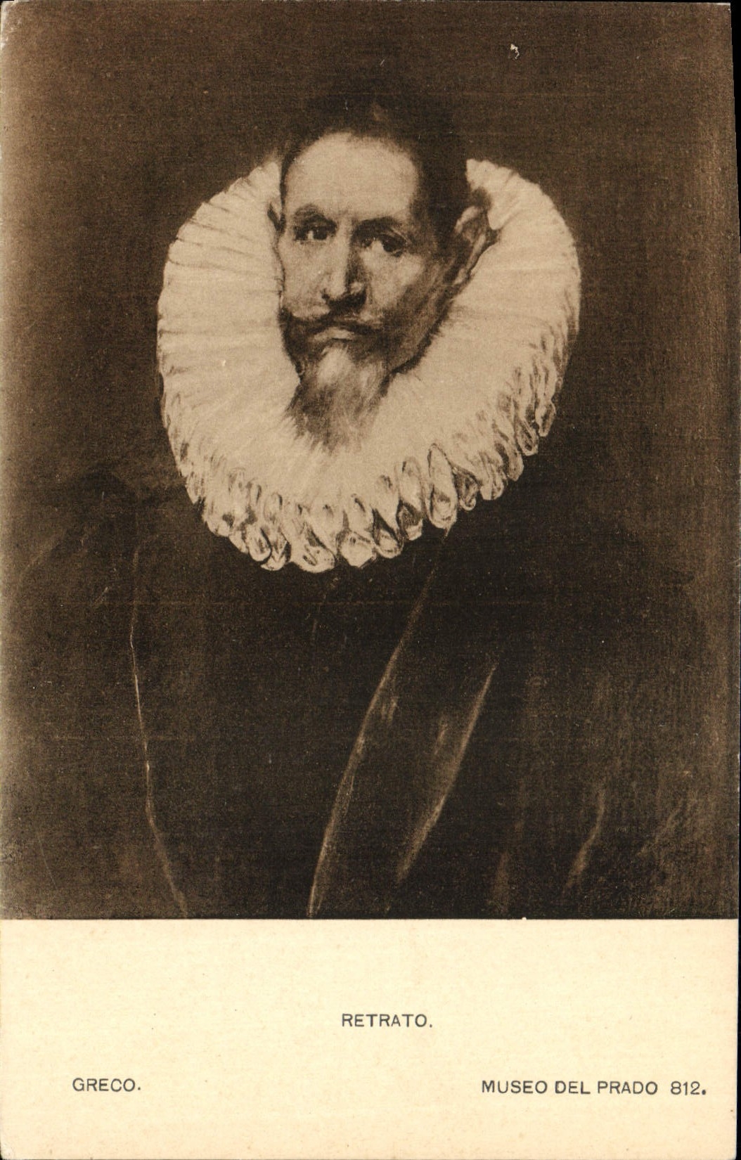 VINTAGE POSTCARD Retrato Greco Museo Del Prado