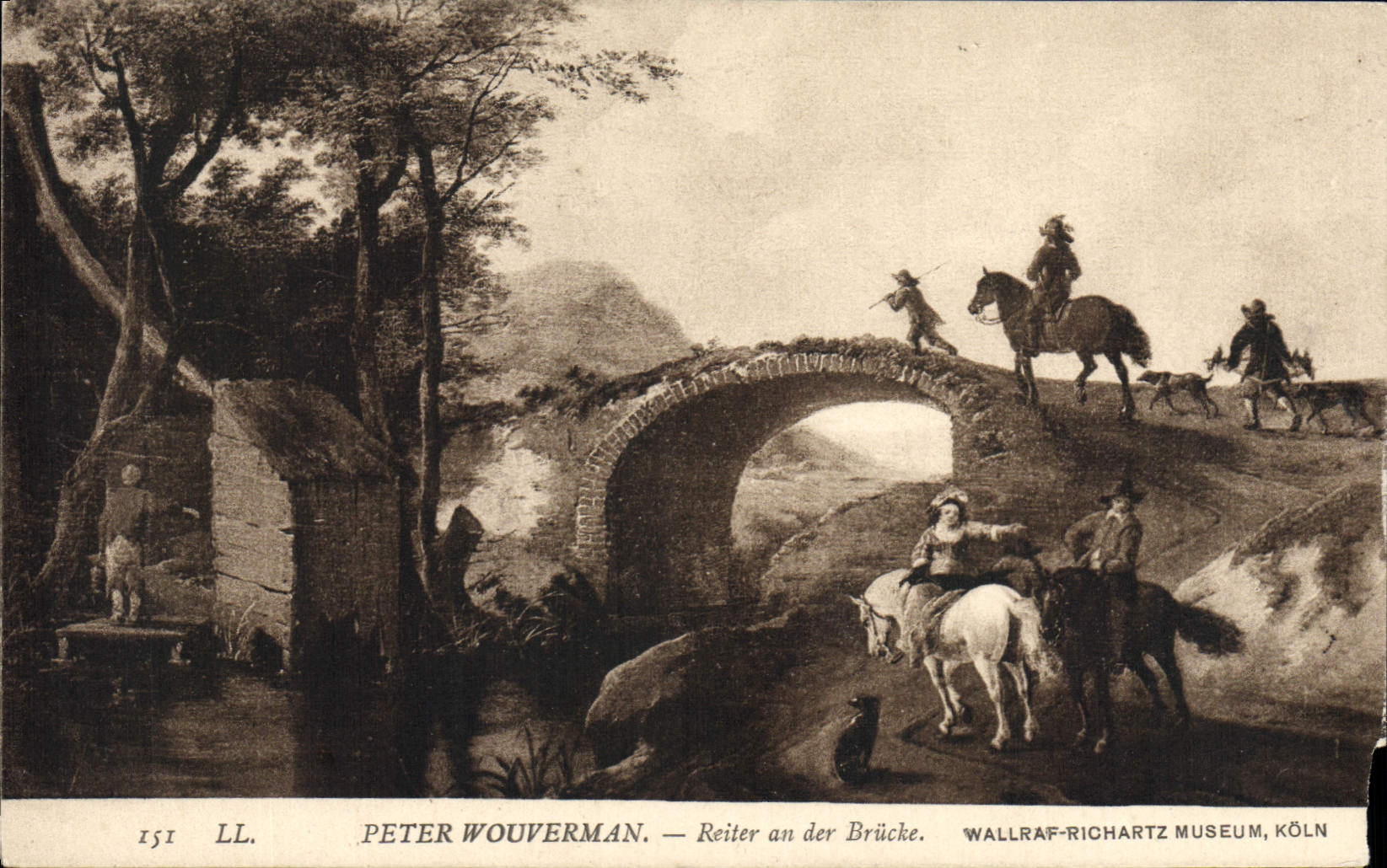 VINTAGE POSTCARD Peter Wouverman Reiter year Der Brucke Wallraf Richartz Koln Museum