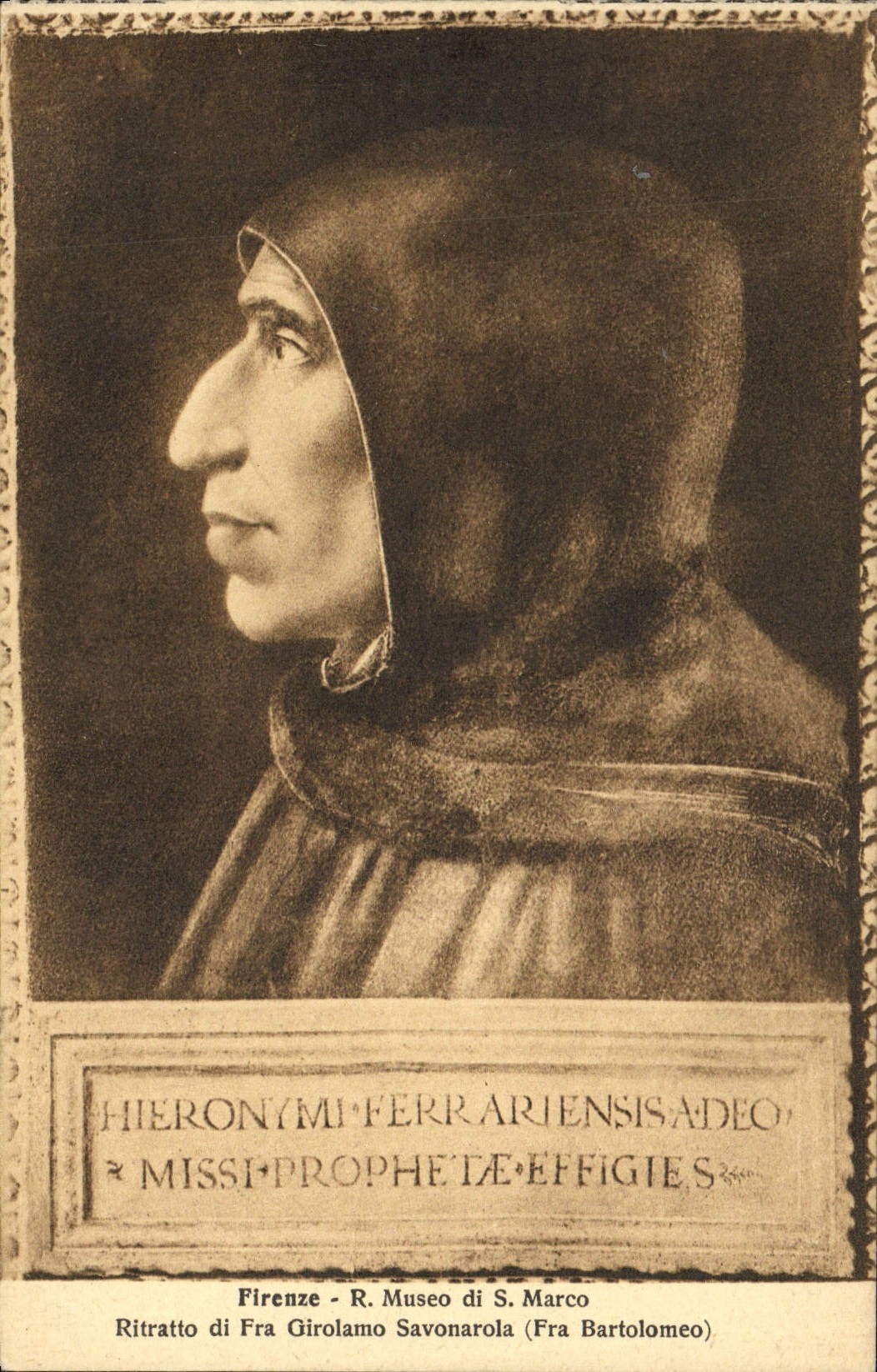 CPA Firenze Museo di S Marco Ritratto di Fra Girolama Savonarola Fra Bartolomeo