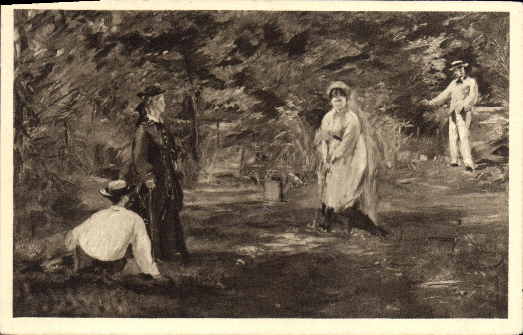 VINTAGE POSTCARD Edouard Manet Die Croquetpartie