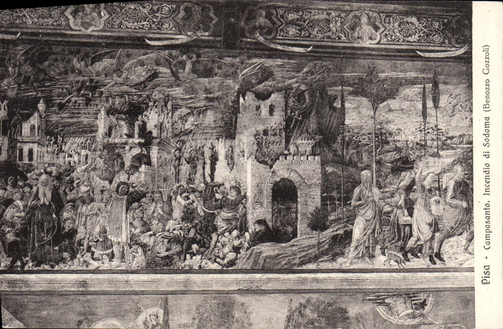 VINTAGE POSTCARD Rammed Camposanto Incendio di Sodoma Denozzo Gozzoli