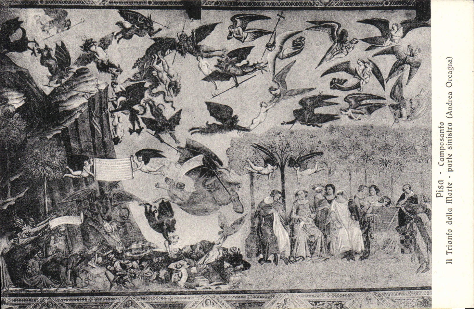 VINTAGE POSTCARD Rammed Camposanta Trionfo Della Morte Sinistra Gate