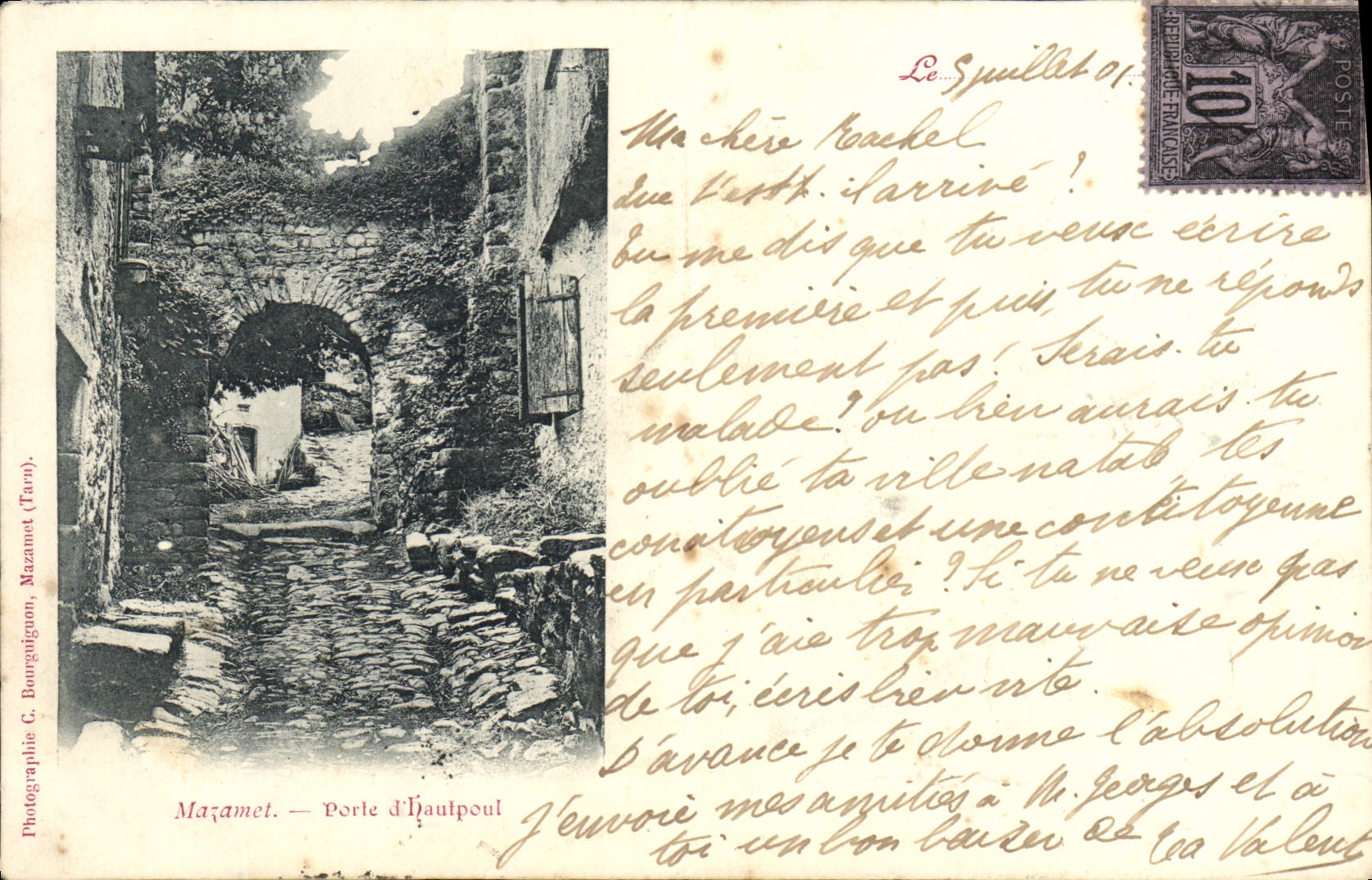 VINTAGE POSTCARD Mazamet Carries of Hautpout
