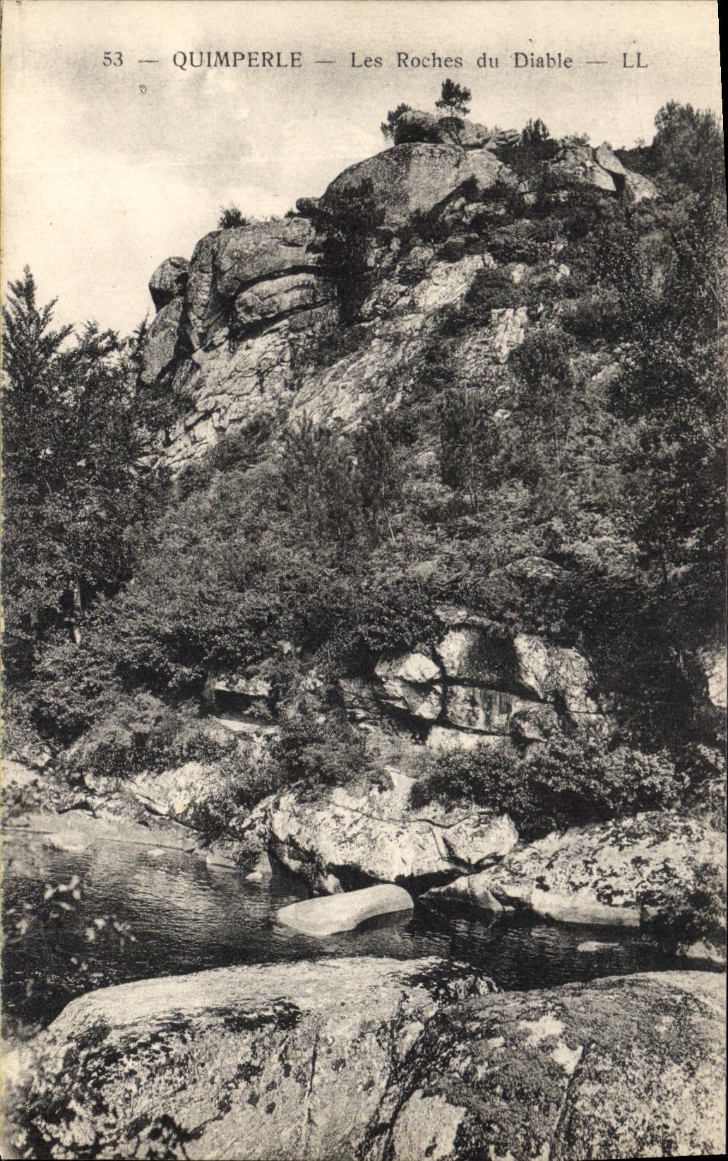 VINTAGE POSTCARD Quimperle Rocks Of the Devil