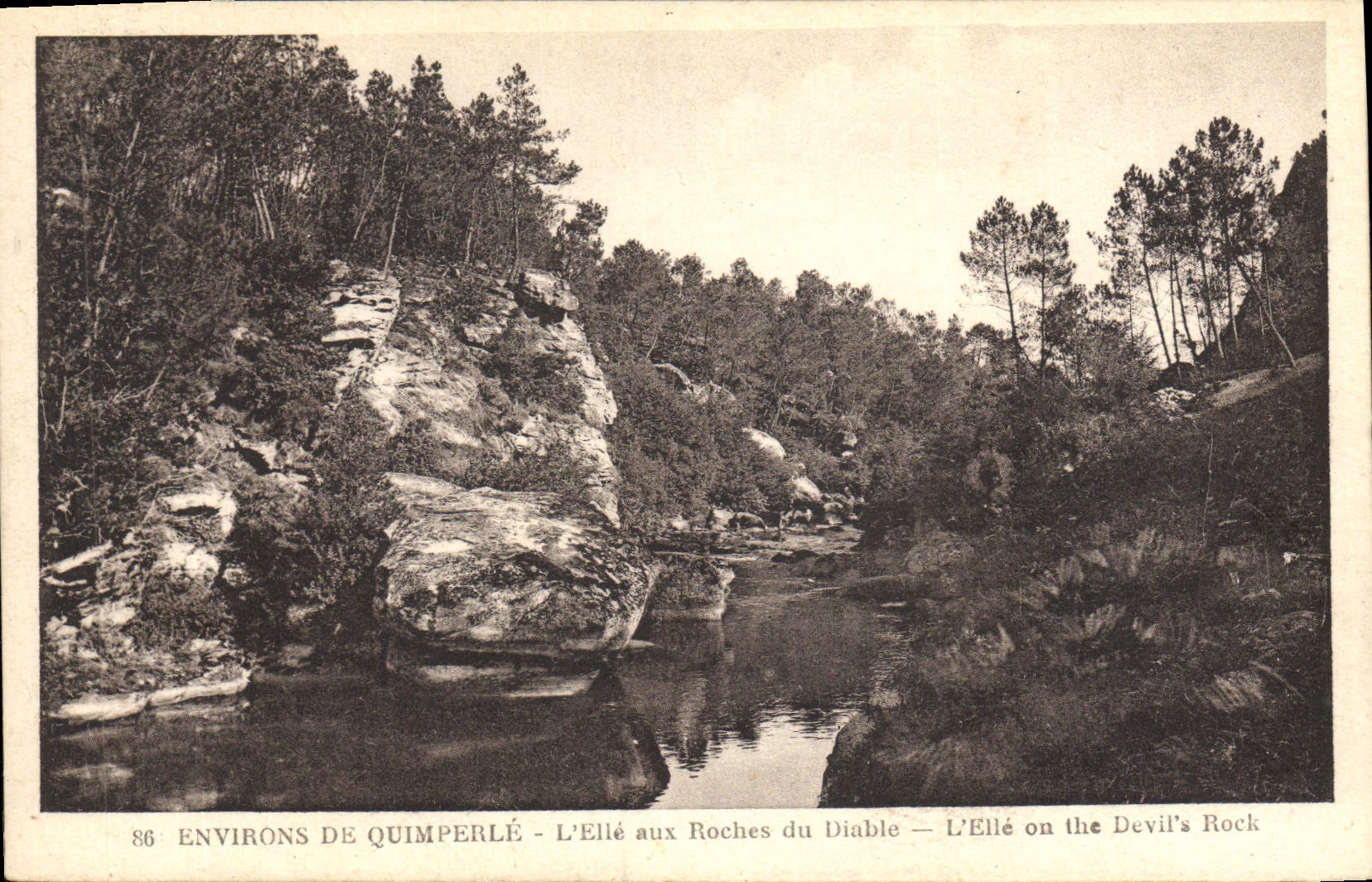 VINTAGE POSTCARD Surroundings De Quimperle It With the Rocks Of the Devil