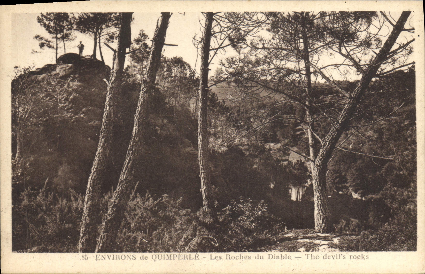 VINTAGE POSTCARD Surroundings De Quimperle Rocks Of the Devil