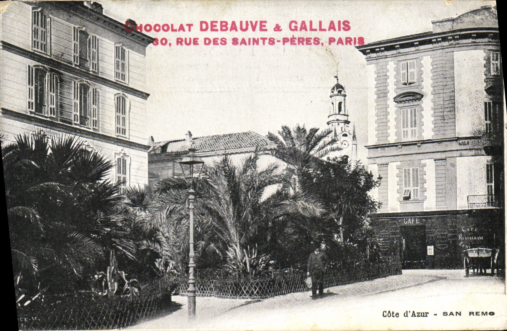 CPA San Remo Publicite Chocolat Debauve Gallais Rue Des Saints Peres Paris