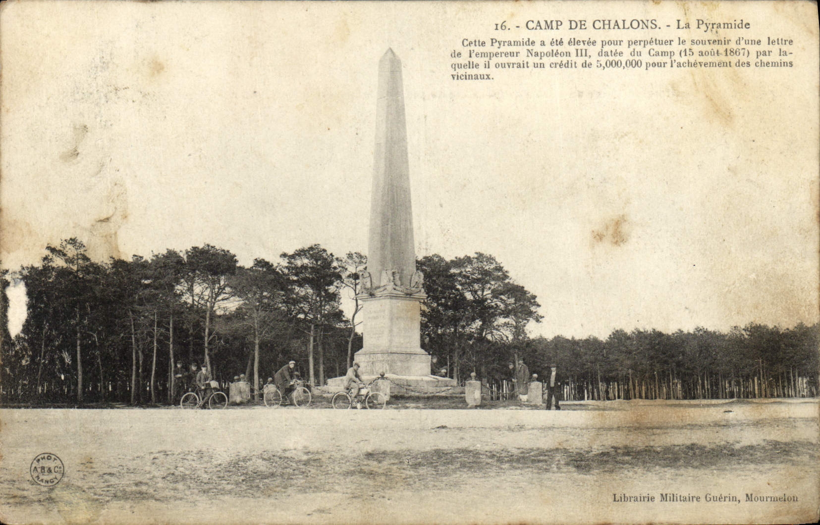 CPA Camp De Chalons La Pyramide Velo Cycle
