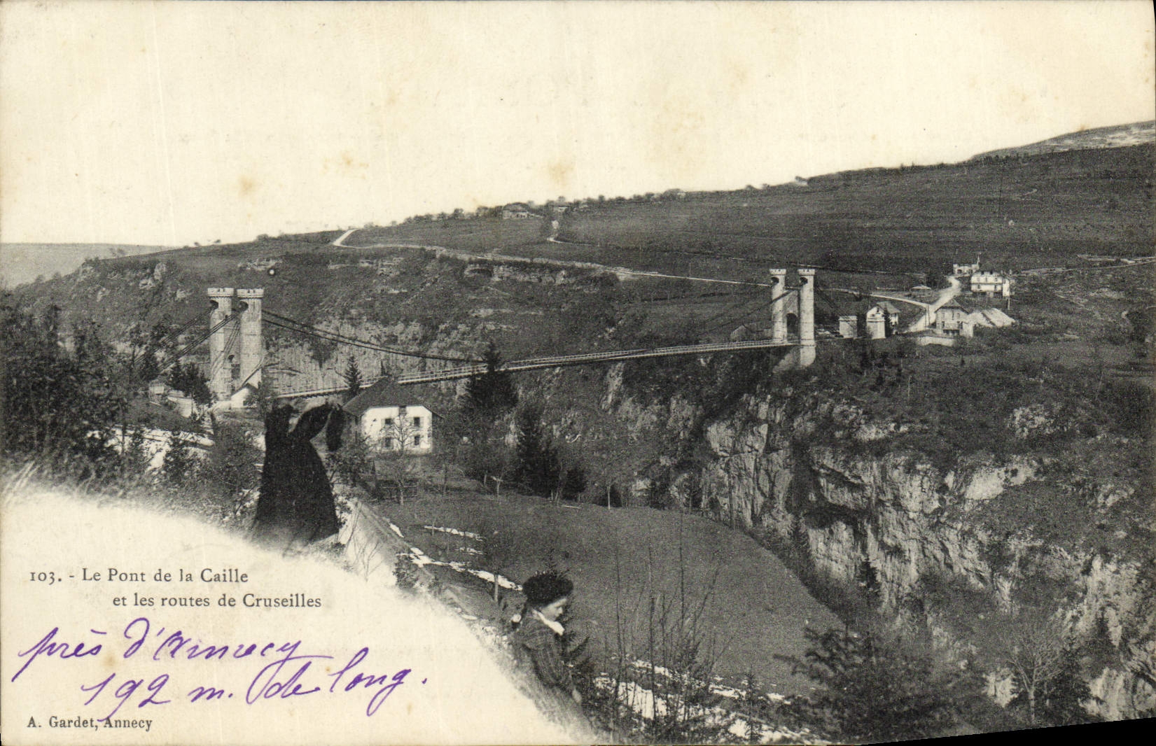 POSTAL de la VENDIMIA el puente de Ruail y de los caminos De Cruseilles
