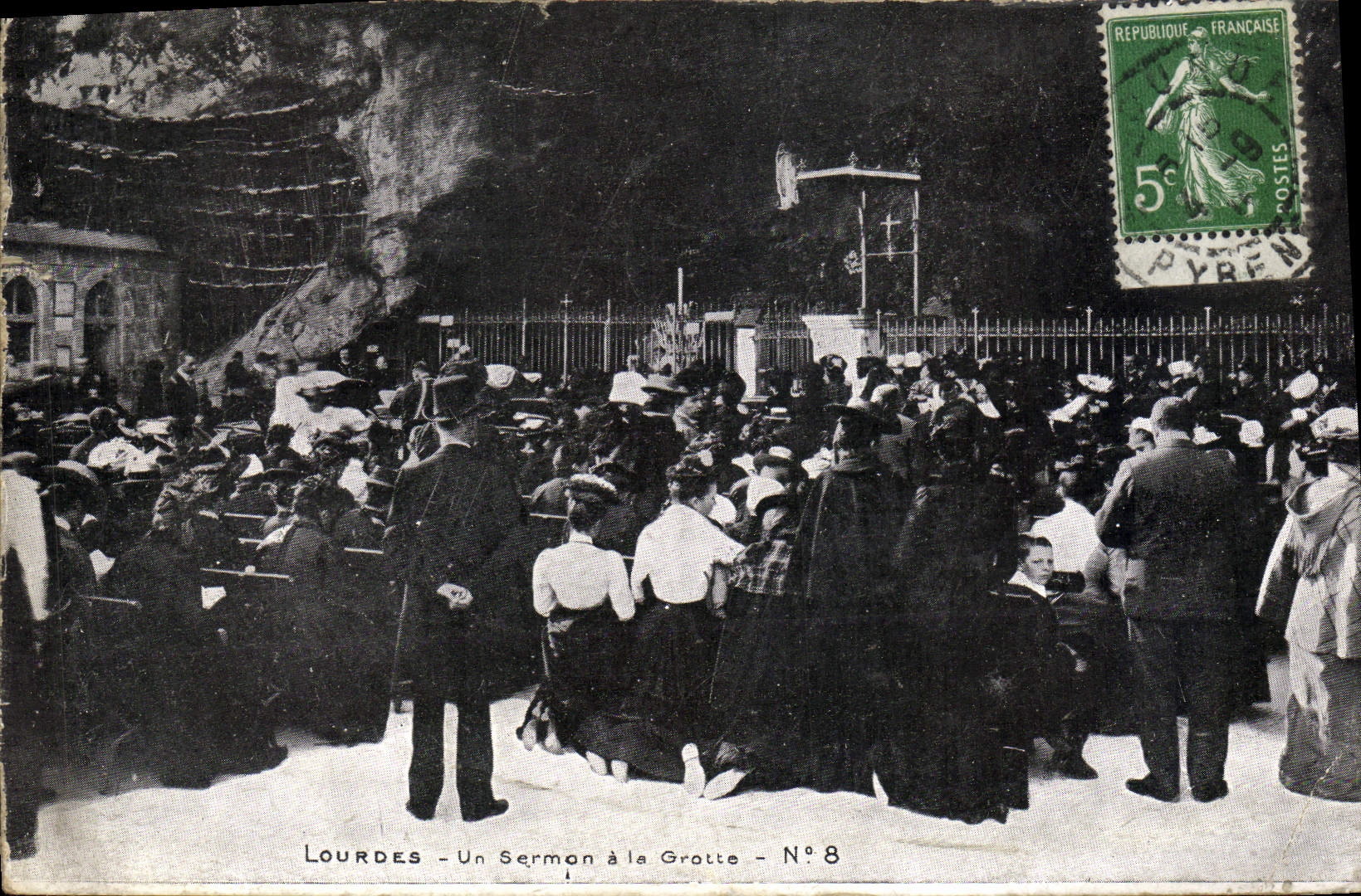CPA Lourdes Un Sermon A La Grotte