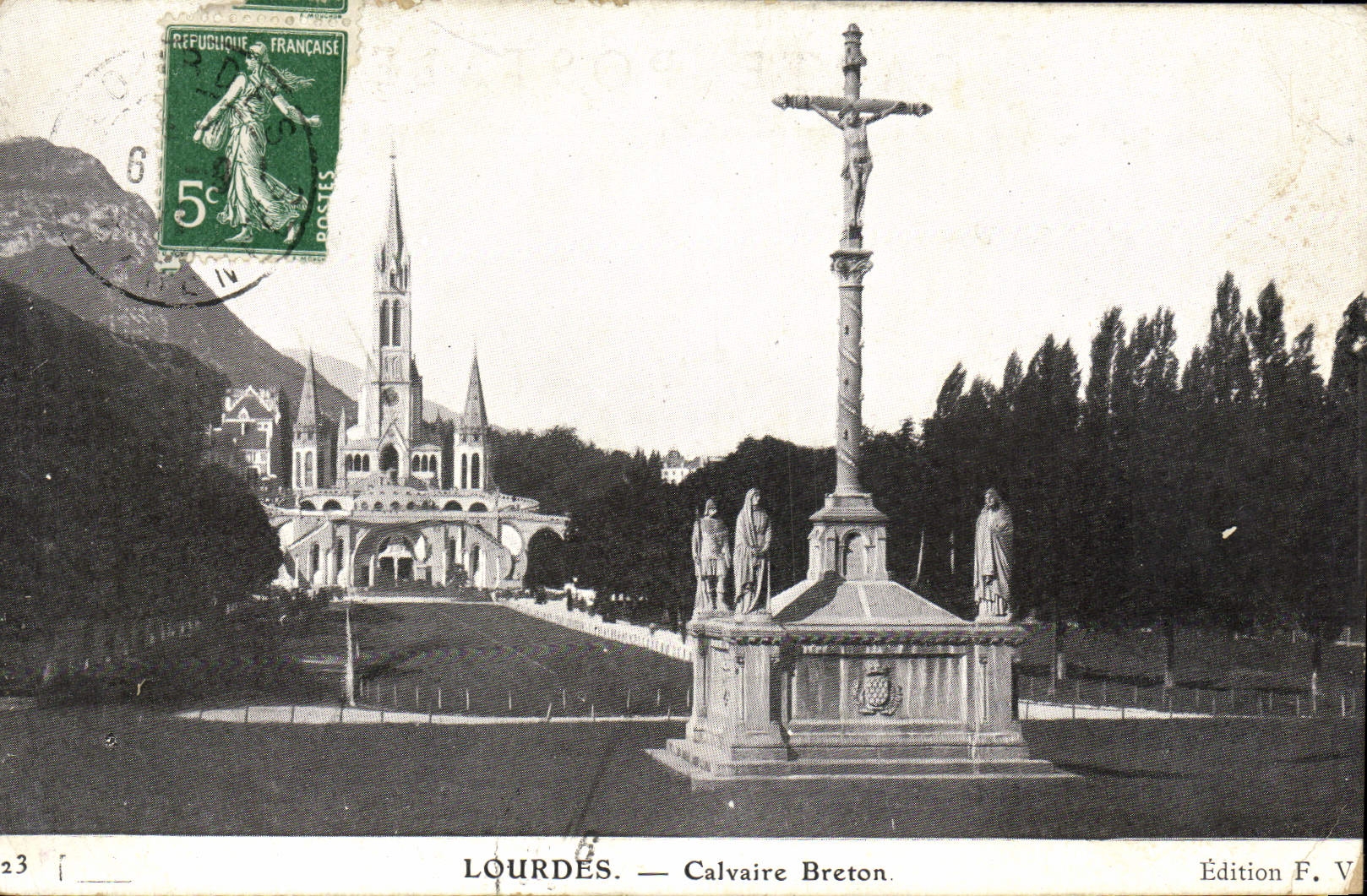 CPA Lourdes Calvaire Breton