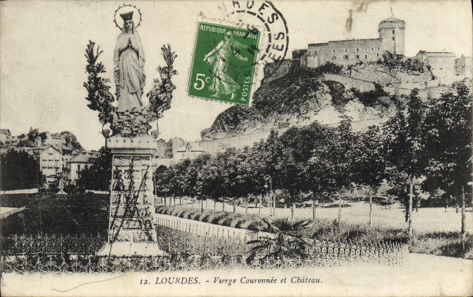 VINTAGE POSTCARD Heavy Couronnee Virgin And Castle