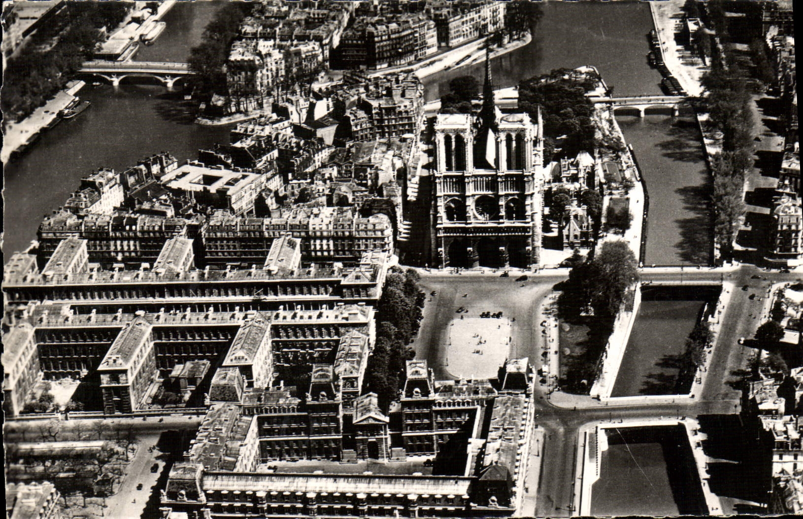 POSTAL MODERNA aire visto París ISCED y el Notre Dame de Paris de la iglesia