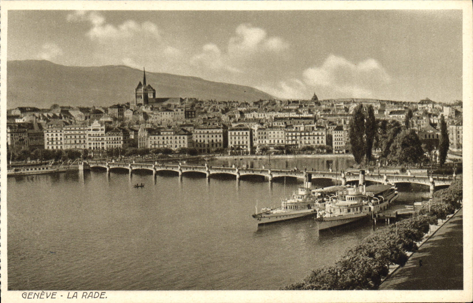 CPA Geneve La Rade Bateaux