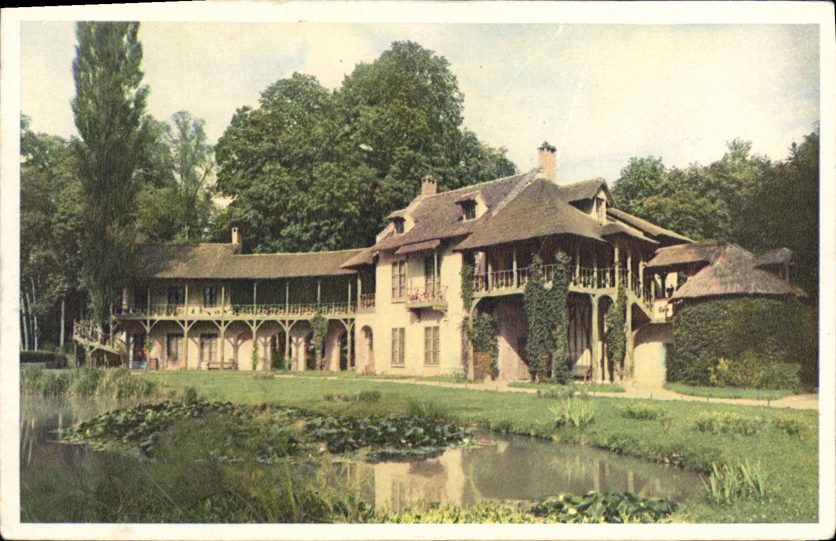 POSTAL Hamlet de la VENDIMIA de pequeño Trianon la casa de la reina de Versalles