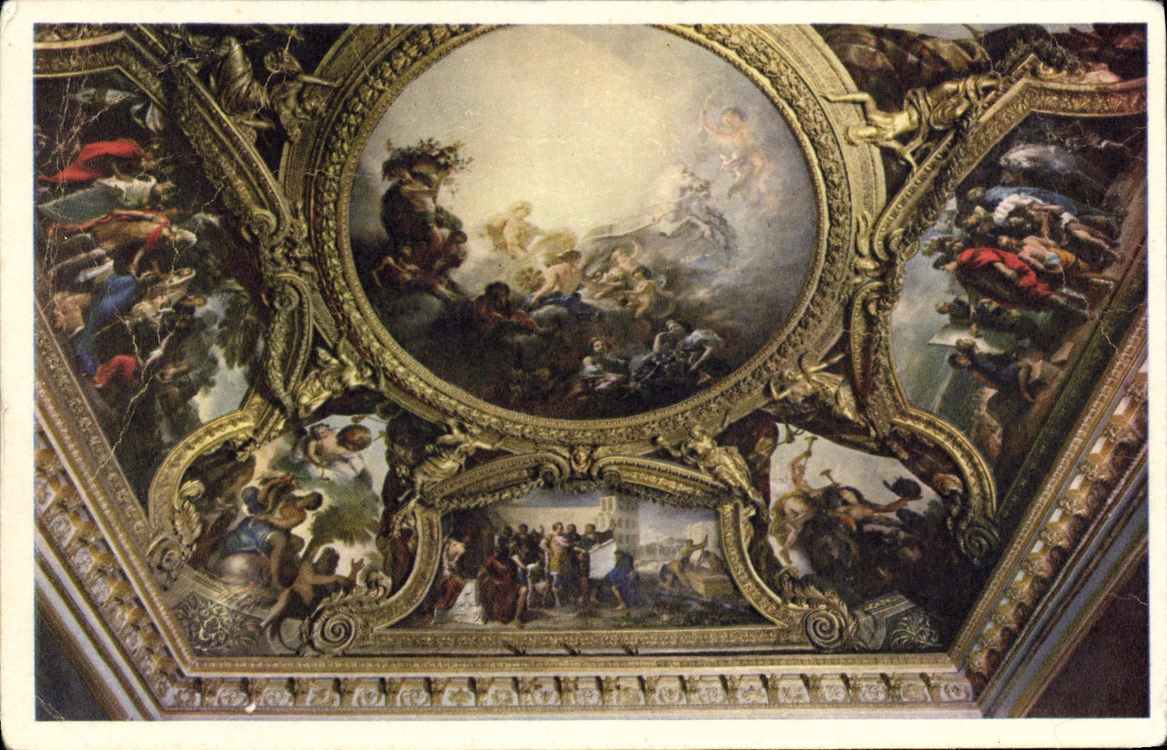 CPA Chateau De Versailles Plafond De La Salle Du Trone