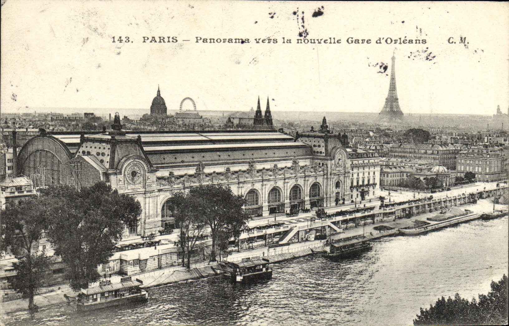 CPA Paris Panorama Vers La Nouvelle Gare d'Orleans Tour Eiffel