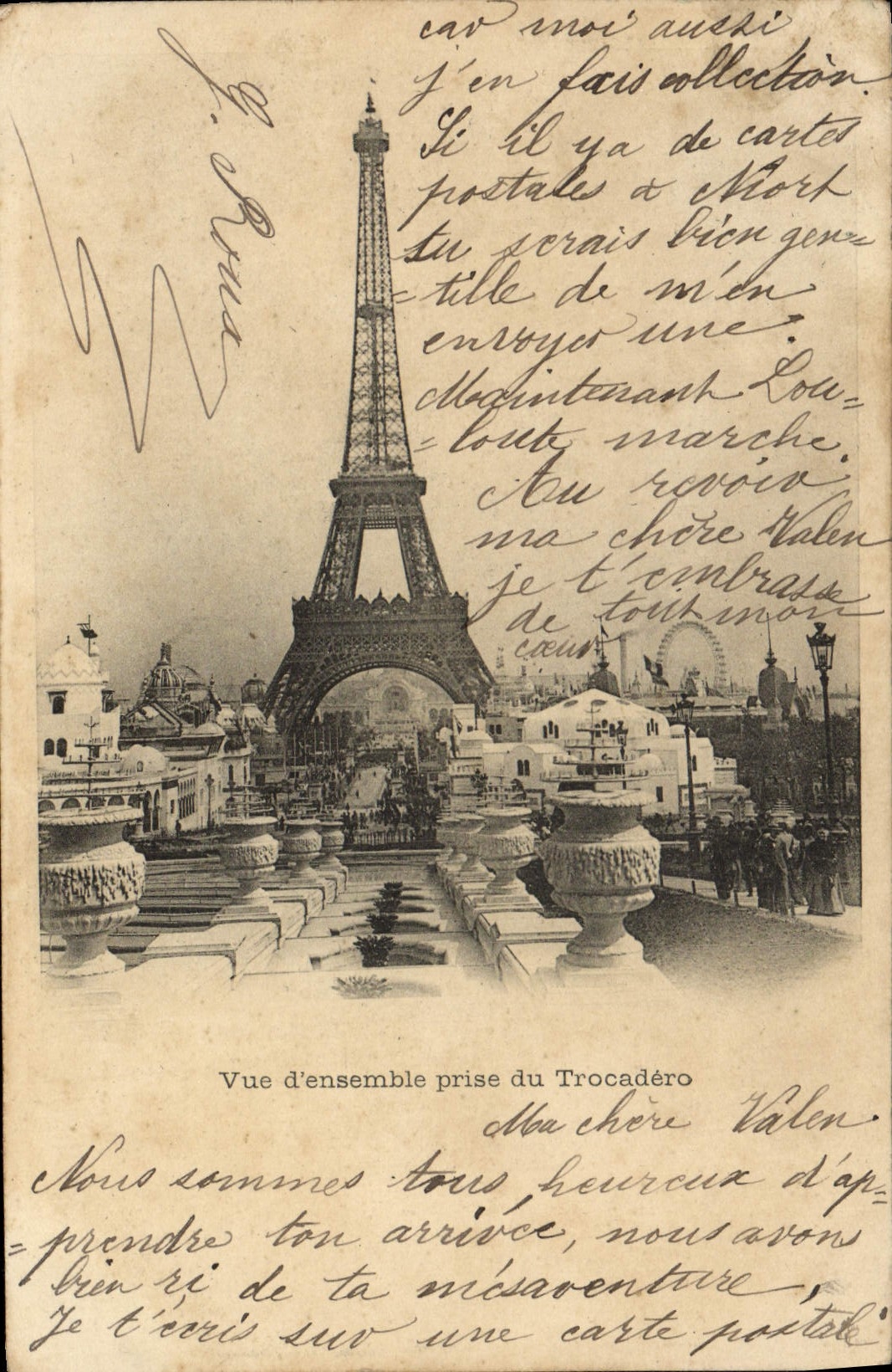 CPA Paris Vue d'Ensemble Prise Du Trocadero Tour Eiffel