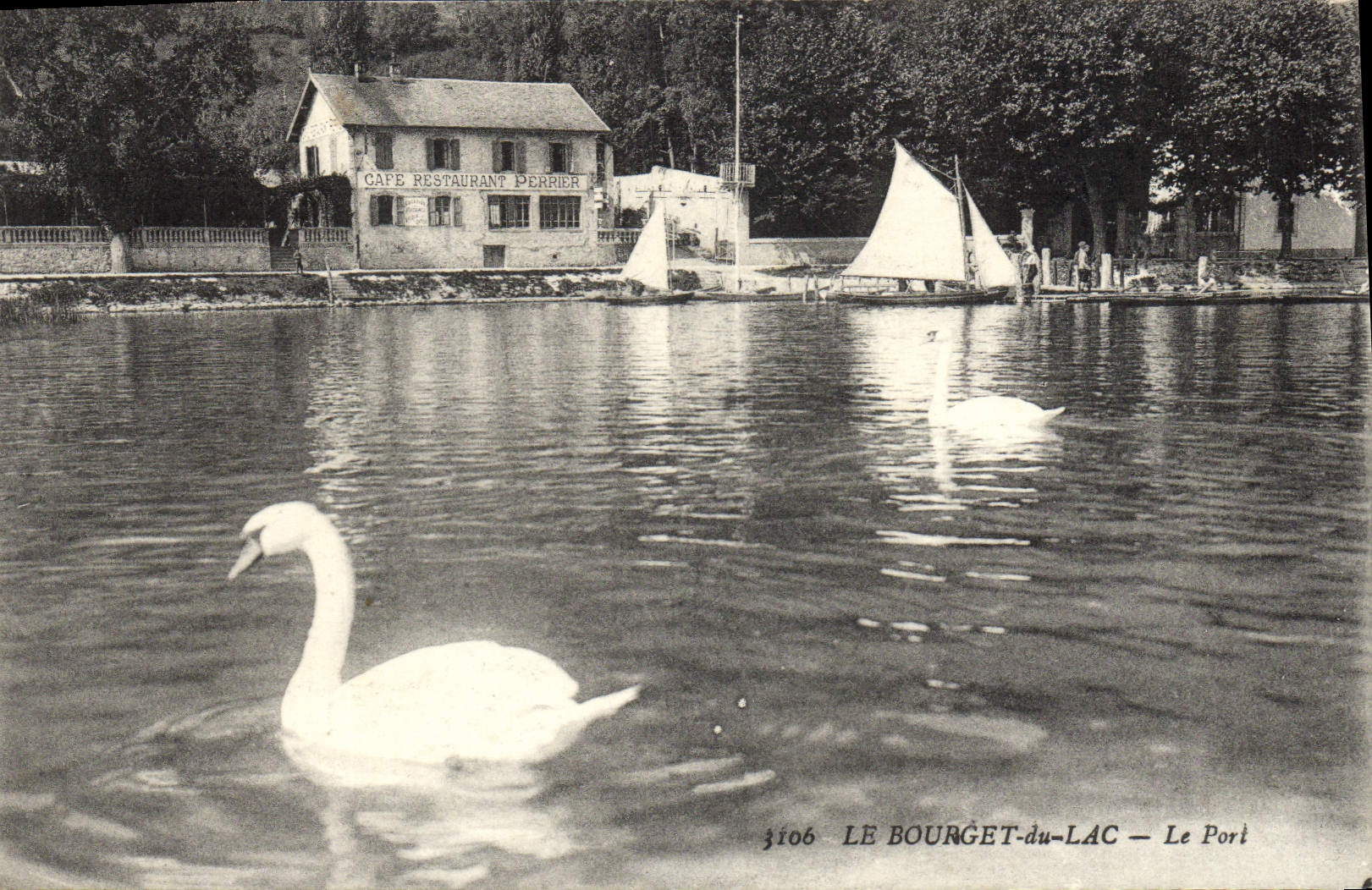 CPA Le Bourget du Lac Cygne Cafe Restaurant Perrier